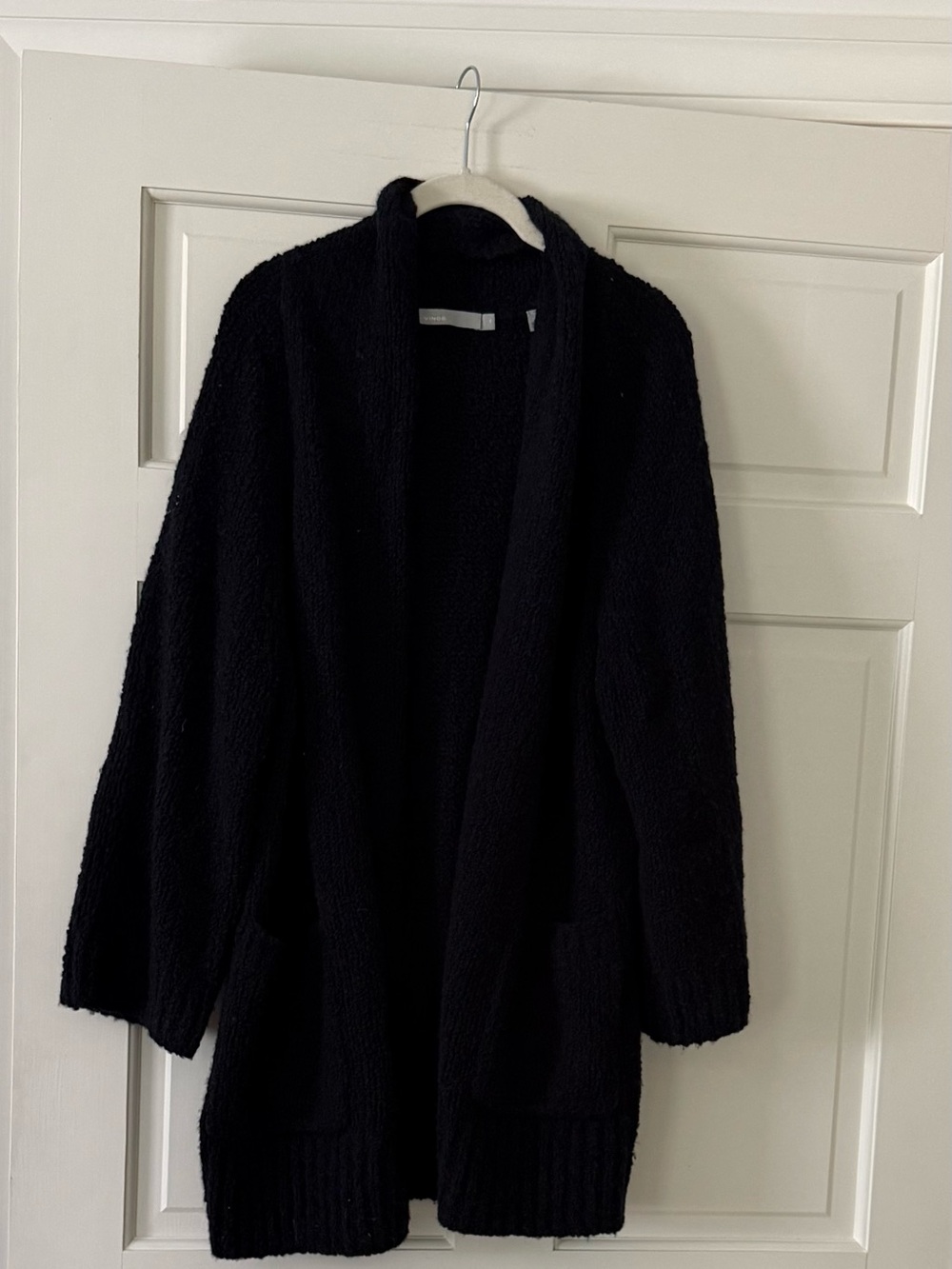 Vince Navy Oversized Bouclé Cardigan